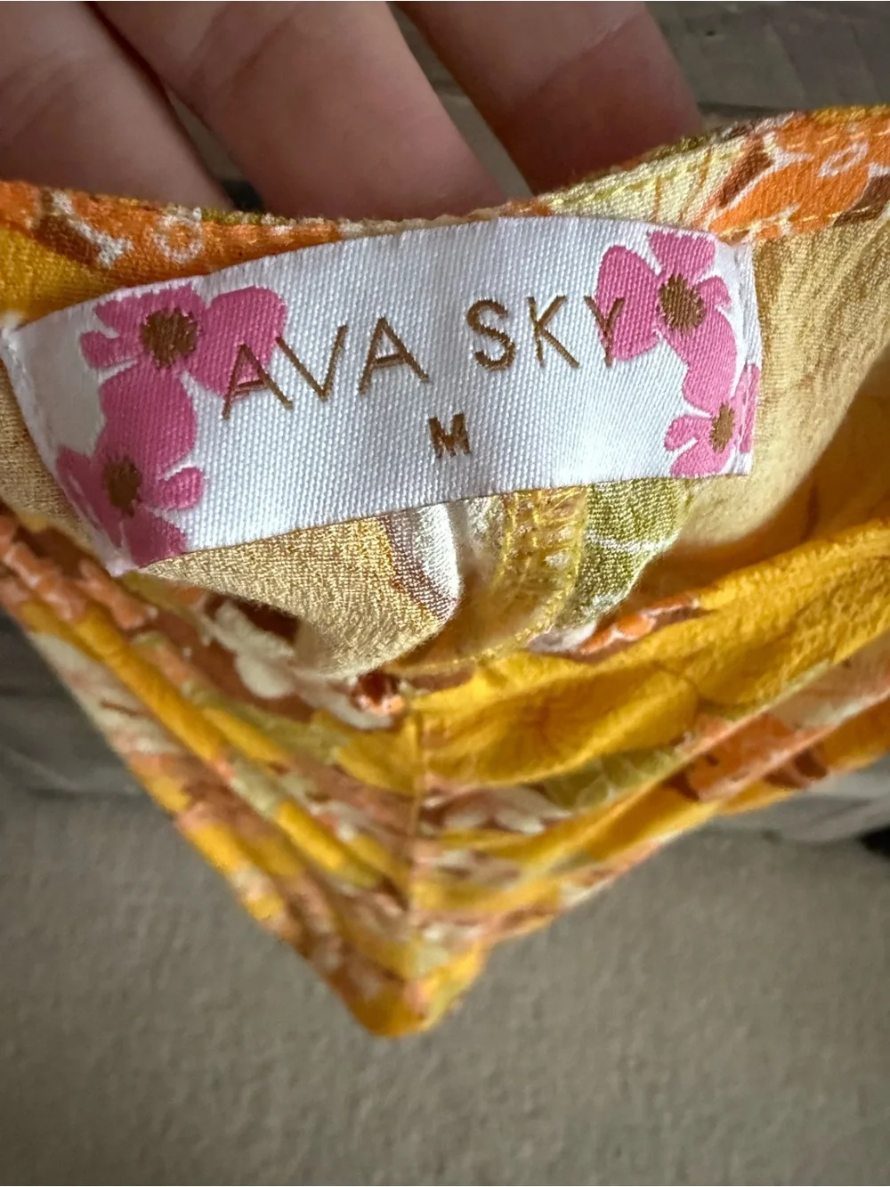 Ava Sky Yellow Floral romper Arlo
